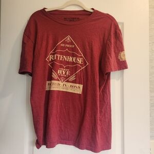 Rittenhouse Rye Red Short Sleeve Tee for Men Size L Euc